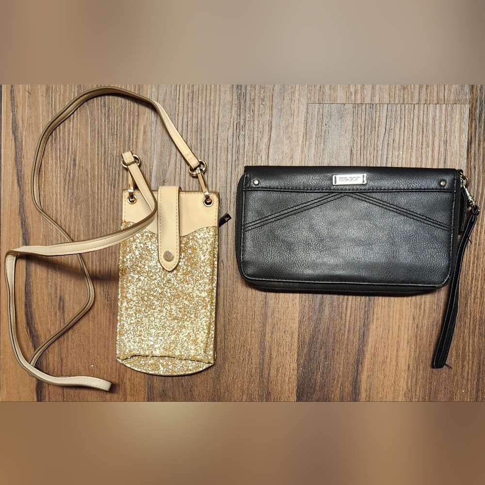 Lot of 2- Joe's Jeans Wristlet & A New Day Cell Phone Wallet w Strap, Great Cond